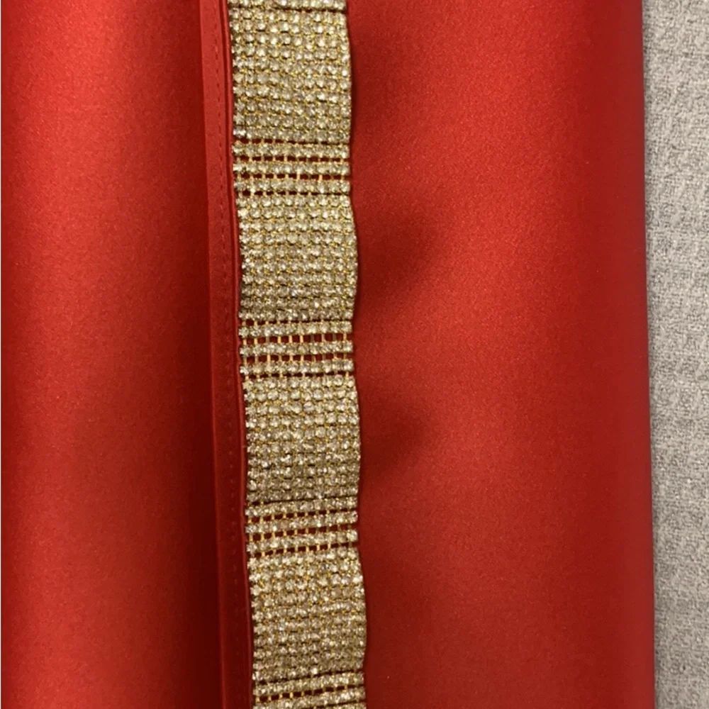 Kate Landry Evening Bag  Satin with Gold Trim